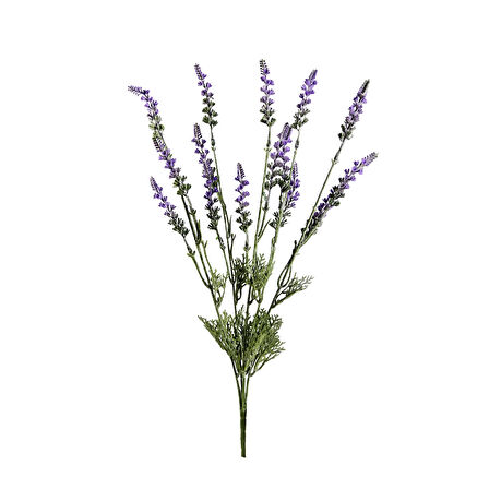 Yapay Dekoratif Lavanta Çiçeği Dalı Mor 50 cm