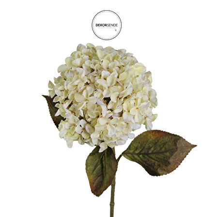 Yapay Ortanca Demeti Vintage Beyaz 65 cm