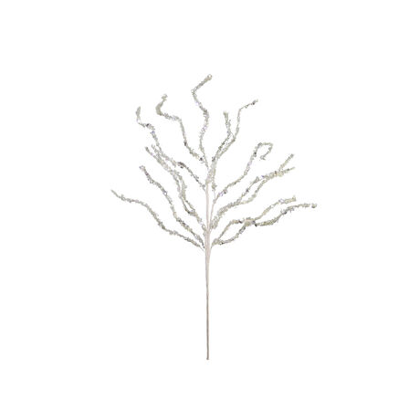 Yılbaşı Süsü Pullu Dal Beyaz 70 cm