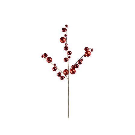 Yılbaşı Süsü Parlak Toplu Dal Kırmızı 70 cm