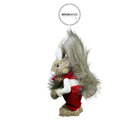 Yılbaşı Süsü Tulumlu Sincap Kırmızı 30 cm
