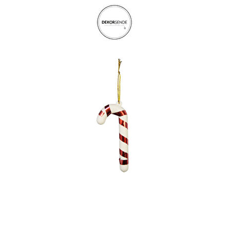 Yılbaşı Süsü 6'lı Mini Baston Kırmızı Beyaz 8 cm