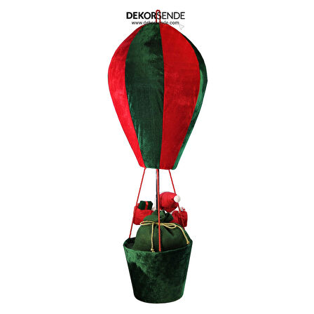 Yılbaşı Süsü Balonda Noel Baba Yeşil Kırmızı 110 cm