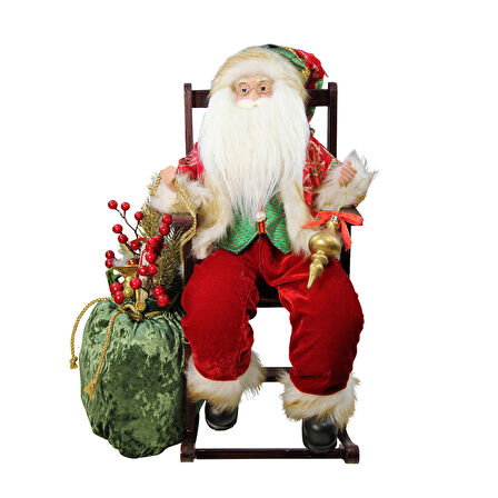 Yılbaşı Süsü Sandalyeli Noel Baba 50x35 cm