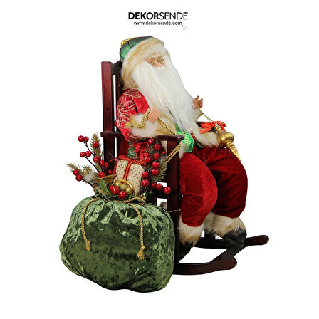 Yılbaşı Süsü Sandalyeli Noel Baba 50x35 cm