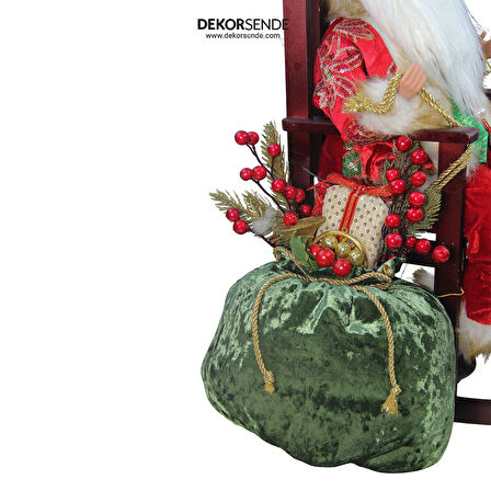 Yılbaşı Süsü Sandalyeli Noel Baba 50x35 cm