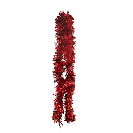 Yılbaşı Süsü Simli Şerit Kırmızı 200x11 cm