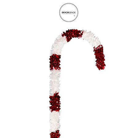 Yılbaşı Süsü Şerit Baston Şeker Kırmızı Beyaz 120 cm
