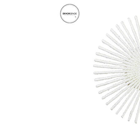 Yılbaşı Süsü Simli Güneş Beyaz 15 cm