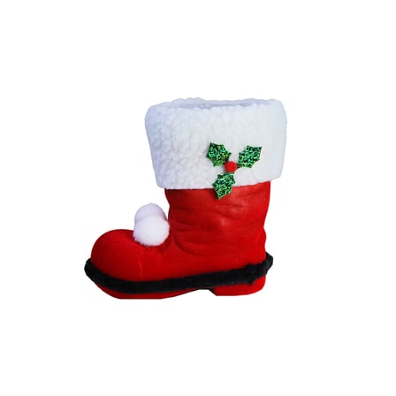 Yılbaşı Ağaç Süsü Bot Peluşlu Kırmızı 15 cm