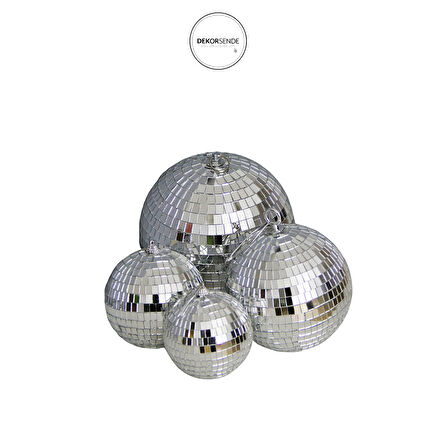 Tekli Disko Topu Gümüş 12 cm