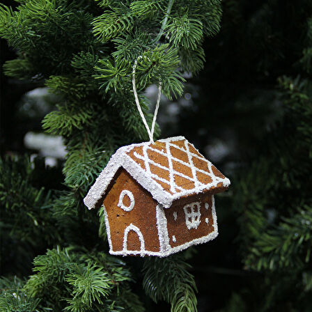 Yılbaşı Süsü Kurabiye Ev 8 cm