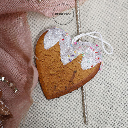 Yılbaşı Süsü Kurabiye Kalp 11 cm