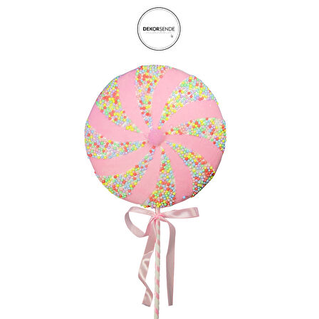 Yılbaşı Süsü Şekerli Lolipop Pembe 56 cm
