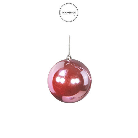 Yılbaşı Süsü 3'lü Top Pembe 10 cm