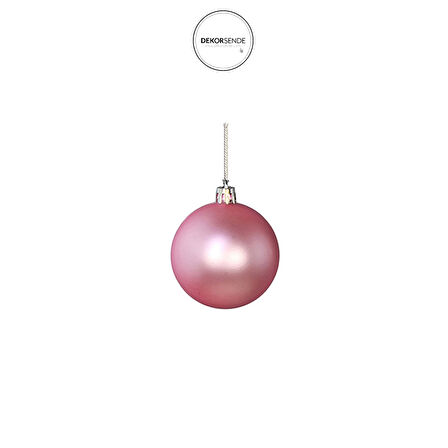Yılbaşı Süsü 6'lı Top Pembe 6 cm