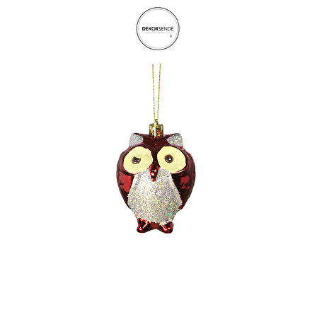 Yılbaşı Süsü 3'lü Baykuş Kırmızı 6 cm