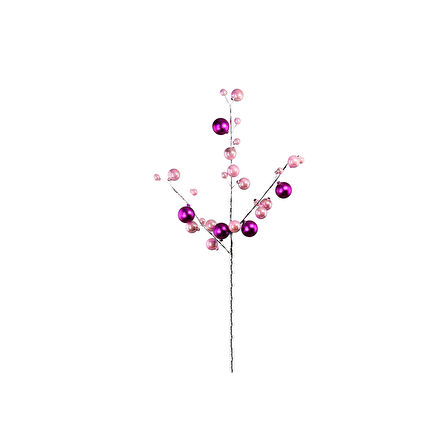 Yılbaşı Süsü Top Dal Pembe Fuşya 55 cm