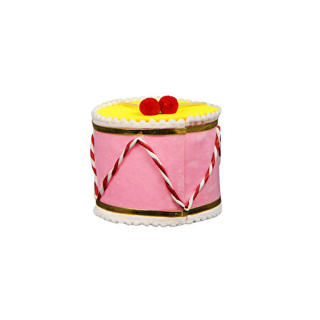 Yılbaşı Süsü Davul Pembe Sarı 10 cm