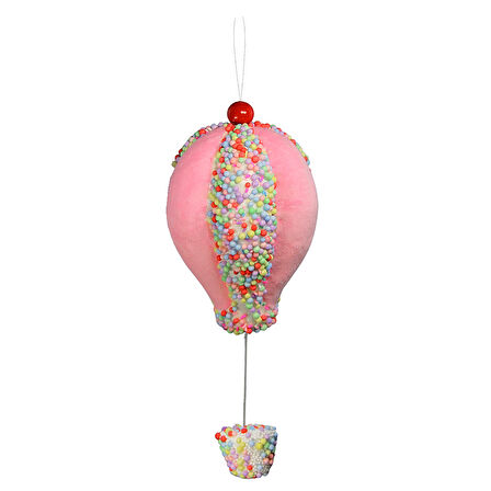 Yılbaşı Süsü Şekerlemeli Hava Balonu Pembe 30 cm