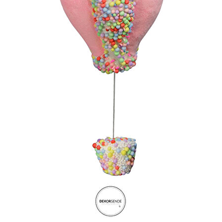 Yılbaşı Süsü Şekerlemeli Hava Balonu Pembe 30 cm