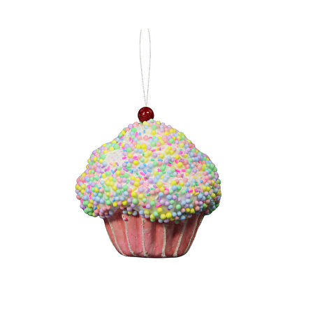 Yılbaşı Süsü Cupcake Pembe 15 cm