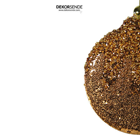 Yılbaşı Süsü Pullu Yuvarlak Süs Bronz 10 cm