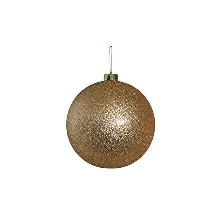 Yılbaşı Süsü Simli Top Bronz 20 cm