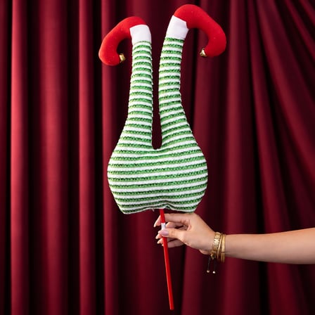 Yılbaşı Süsü Elf Bacakları Yeşil Beyaz 50 cm