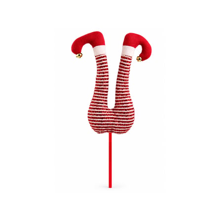 Yılbaşı Süsü Elf Bacakları Kırmızı Beyaz 35 cm