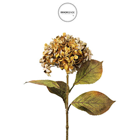 Yapay Ortanca Demeti Vintage Kahve 65 cm