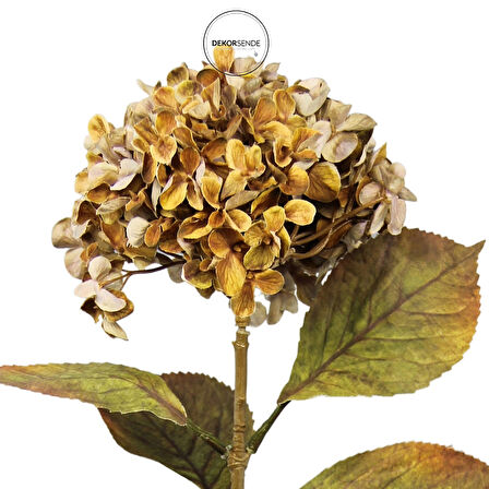 Yapay Ortanca Demeti Vintage Kahve 65 cm