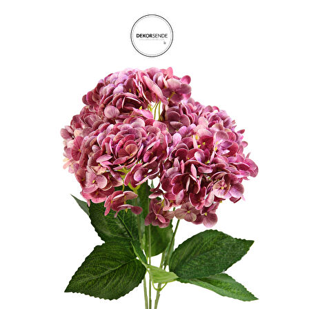 Yapay Ortanca Demeti Islak Dokulu Koyu Pembe 43 cm