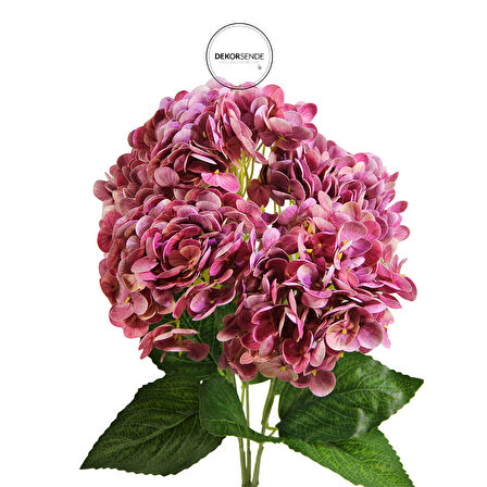 Yapay Ortanca Demeti Islak Dokulu Koyu Pembe 43 cm