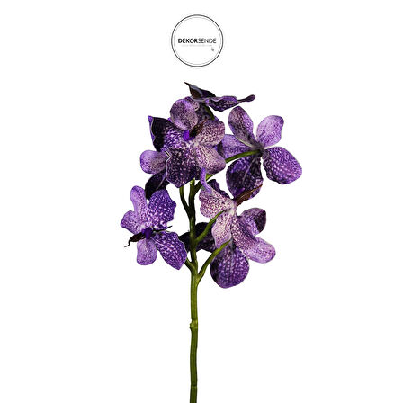 Yapay Vanda Orkide Dalı Mor 52 cm