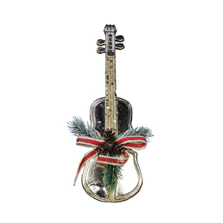 Yılbaşı Süsü Kozalaklı Keman 25 cm