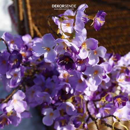 Yapay Kiraz Çiçeği (Sakura) Dal Mor 65 cm