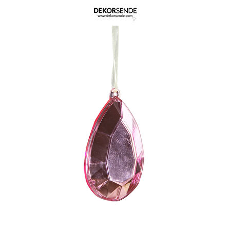 Yılbaşı Süsü Damla Taş Süs Pembe 13 cm