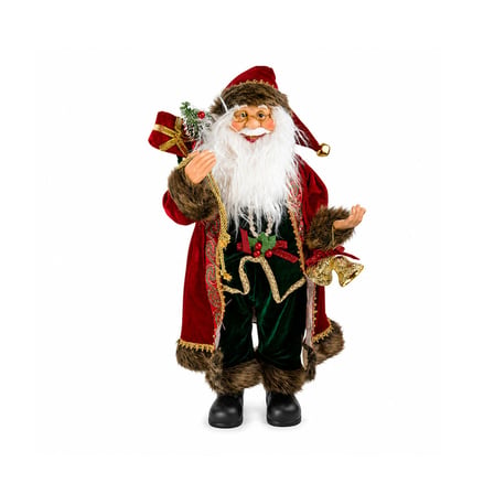 Yılbaşı Noel Baba Kırmızı Yeşil Kürklü 60 cm