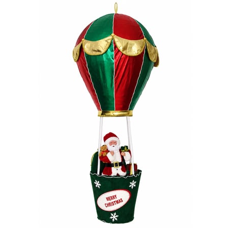 Yılbaşı Noel Baba Balonda Kırmızı Yeşil 150 cm