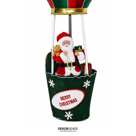 Yılbaşı Noel Baba Balonda Kırmızı Yeşil 150 cm
