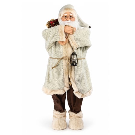 Yılbaşı Noel Baba Kürklü Bej 90 cm