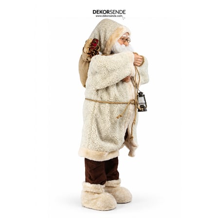 Yılbaşı Noel Baba Kürklü Bej 90 cm