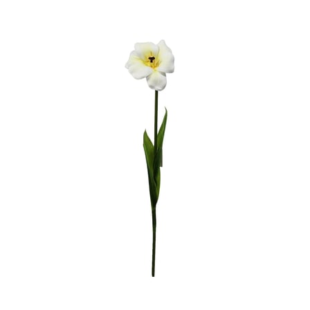 Yapay Lale Dal Açmış Gerçek Dokunuş Beyaz 60 cm