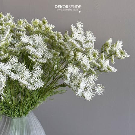 Yapay Kürdan Çiçeği Dal Beyaz 85 cm