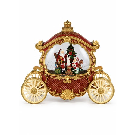 Yılbaşı Kar Küresi At Arabalı Noel Baba Model 20 cm