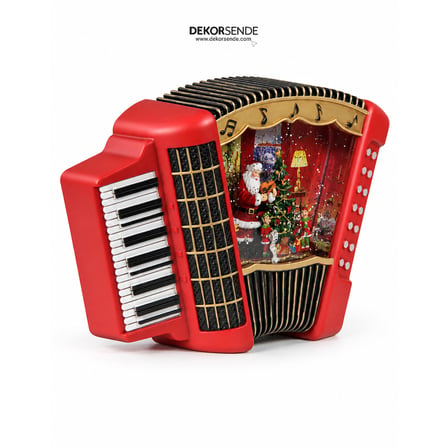 Yılbaşı Kar Küresi Akordiyon Model 20 cm