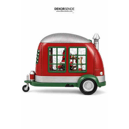 Yılbaşı Kar Küresi Karavanda Noel Baba Model 20 cm