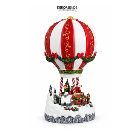 Yılbaşı Kar Küresi Işıklı Balonda Noel Baba Model 35 cm