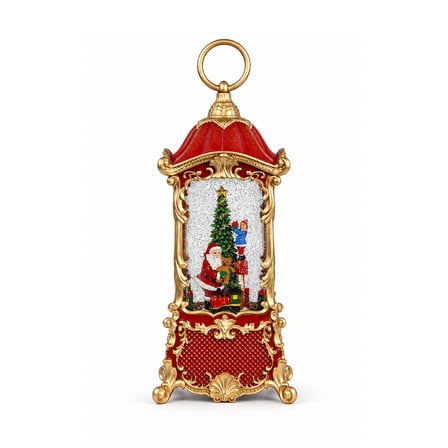 Yılbaşı Kar Küresi Fenerde Noel Baba Model 22x25 cm